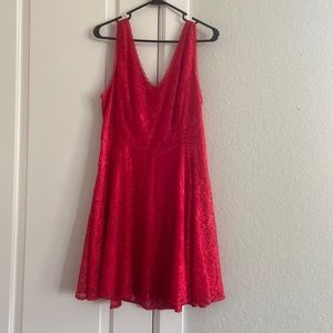 Red sleeveless dress